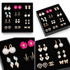 Stainless Steel & Zircon Earrings Box (12 PAIRS) ✨