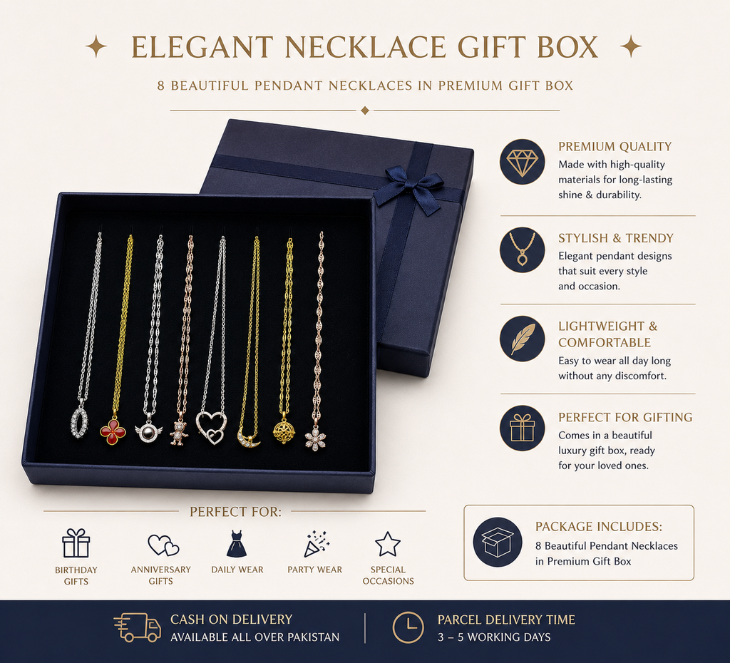 LUXURY VELVET NECKLACE GIFT BOX (8 Pices ) ✨