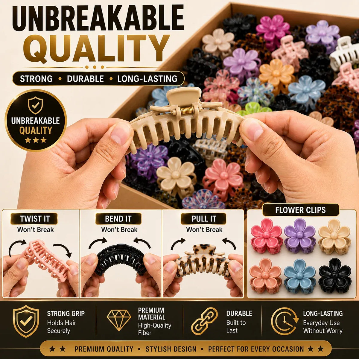 Imported Fiber Hair Catchers l Wholesale Mixed 1 KG Box (60–65 Pieces)