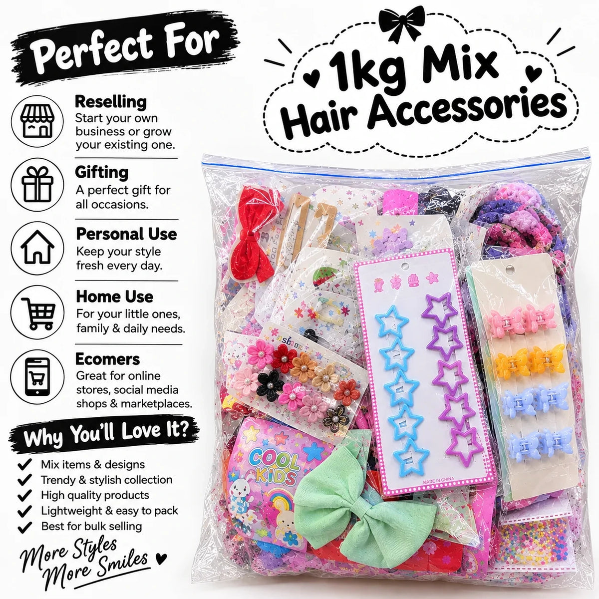 Premium China Imported Hair Accessories Mix 1 KG Wholesale Pack