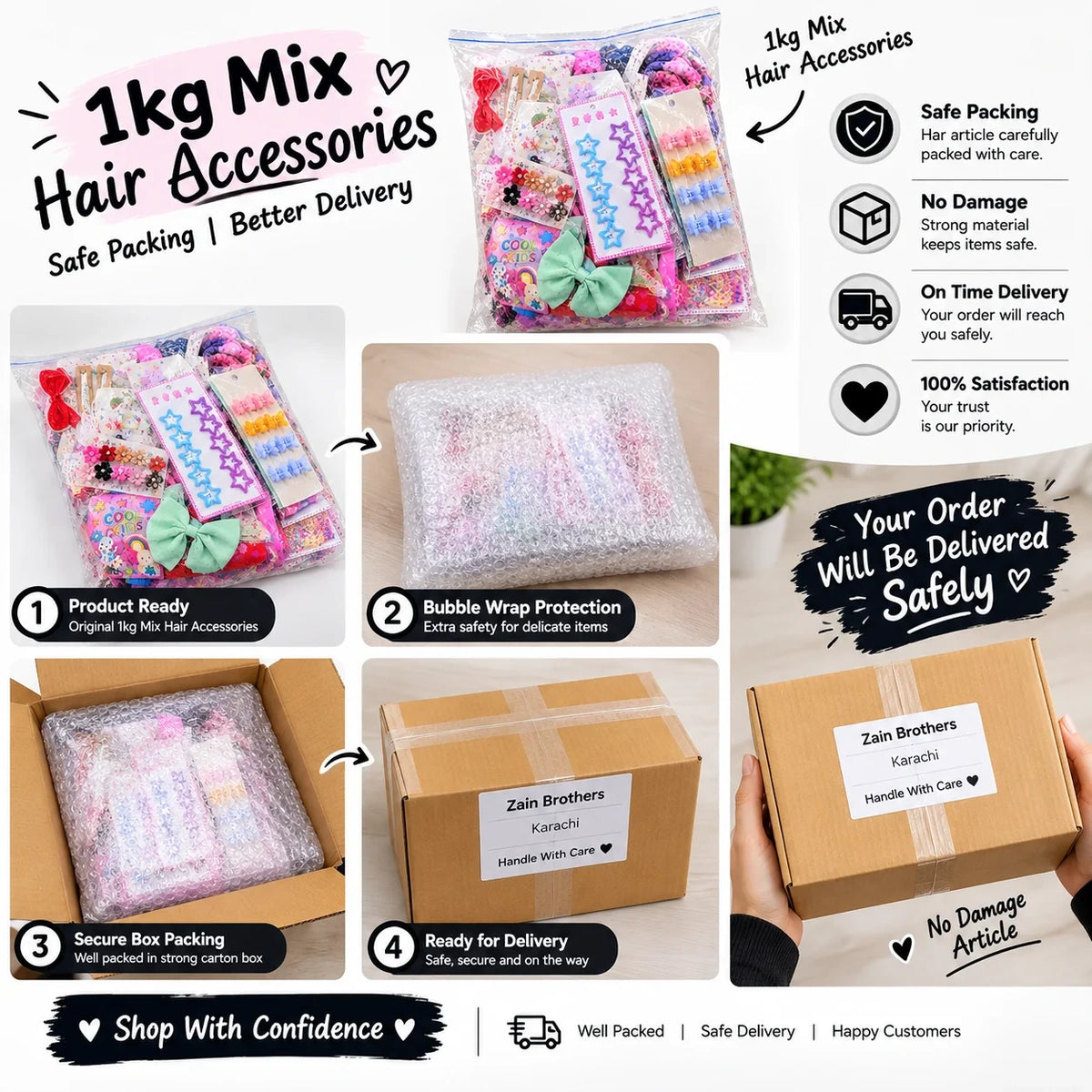 Premium China Imported Hair Accessories Mix 1 KG Wholesale Pack