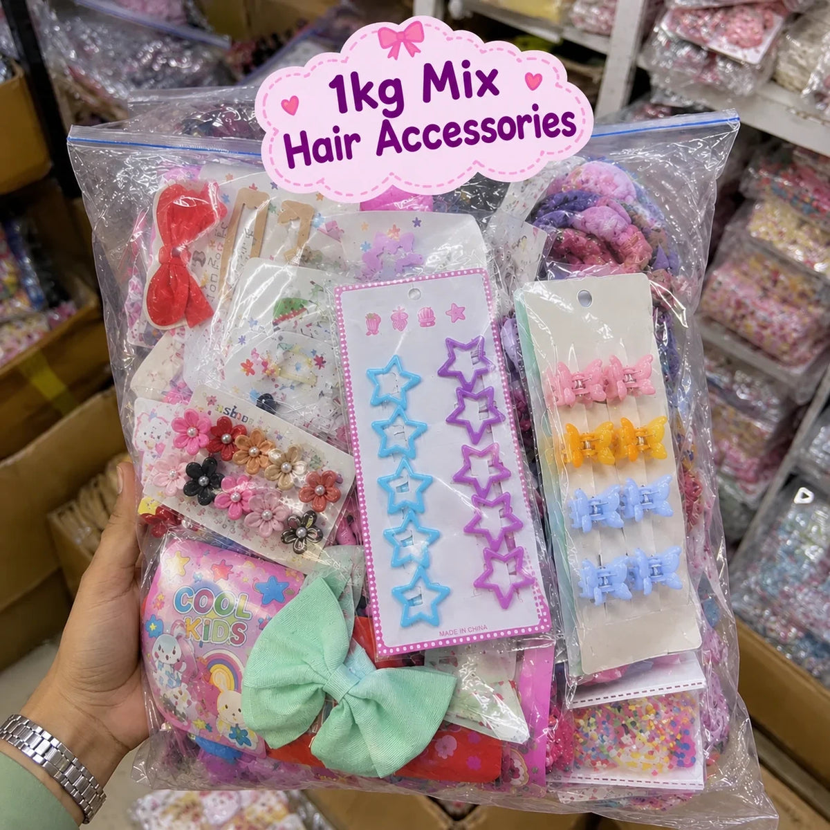 Premium China Imported Hair Accessories Mix 1 KG Wholesale Pack