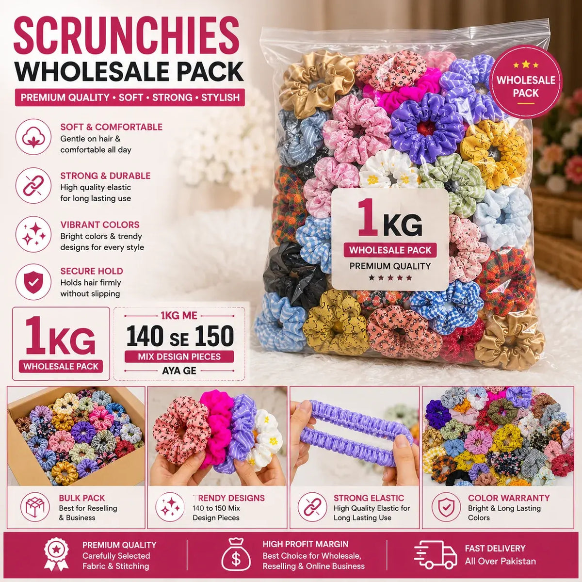 Scrunchies Wholesale Pack | 1 KG, 2 KG & 5 KG