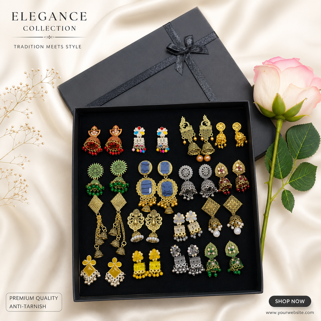 VALUE JHUMKI BOX (12 PAIRS) ✨